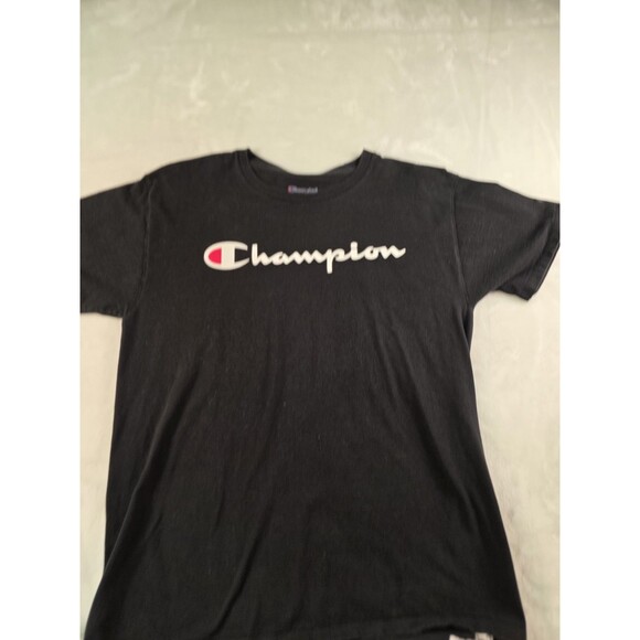 Champion‎ Boys Medium Black Logo Graphic Short Sleeve Shirt - Picture 2 of 6